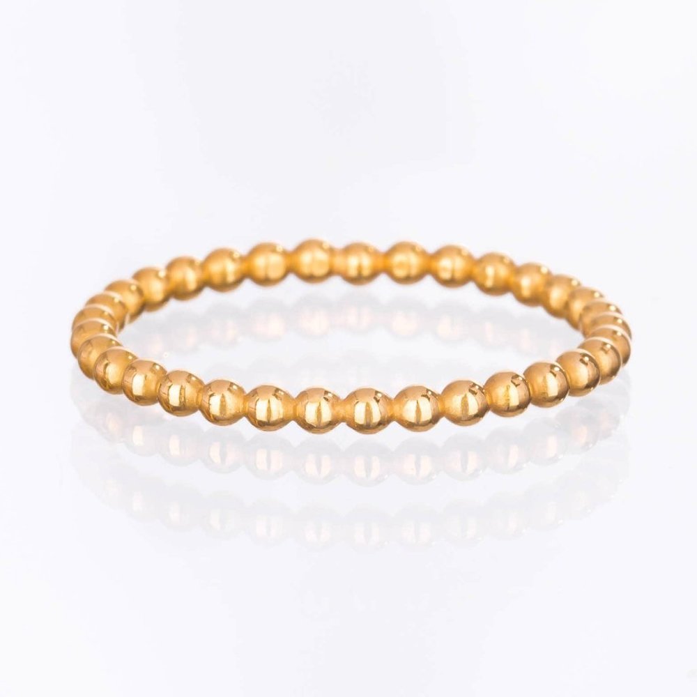 Dotted Stacking Ring Yellow Gold Ring Textured Gold Ring Rustic Wedding Ring